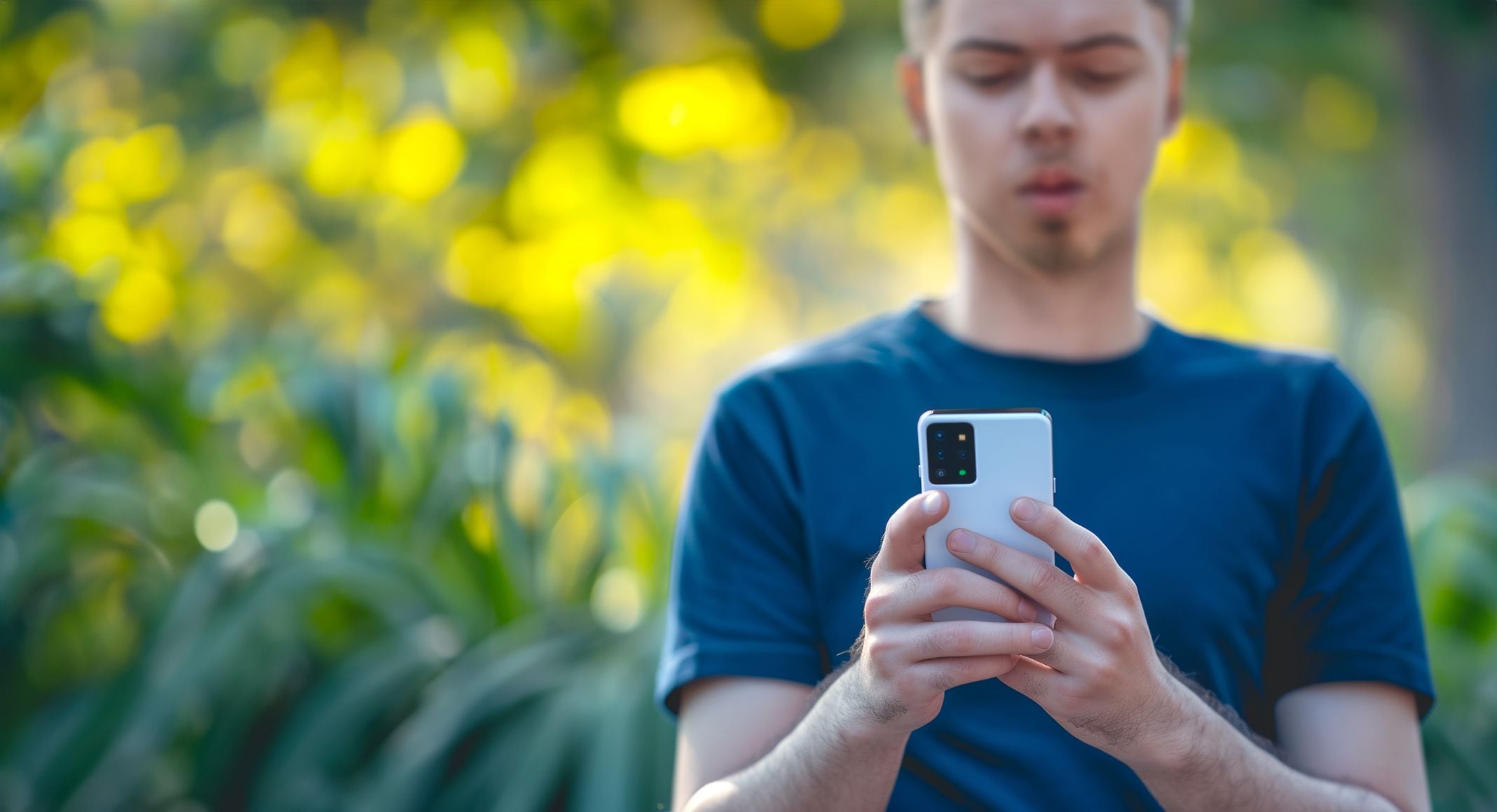 Un hombre adulto revisa su celular en la calle - (Imagen Ilustrativa Infobae)