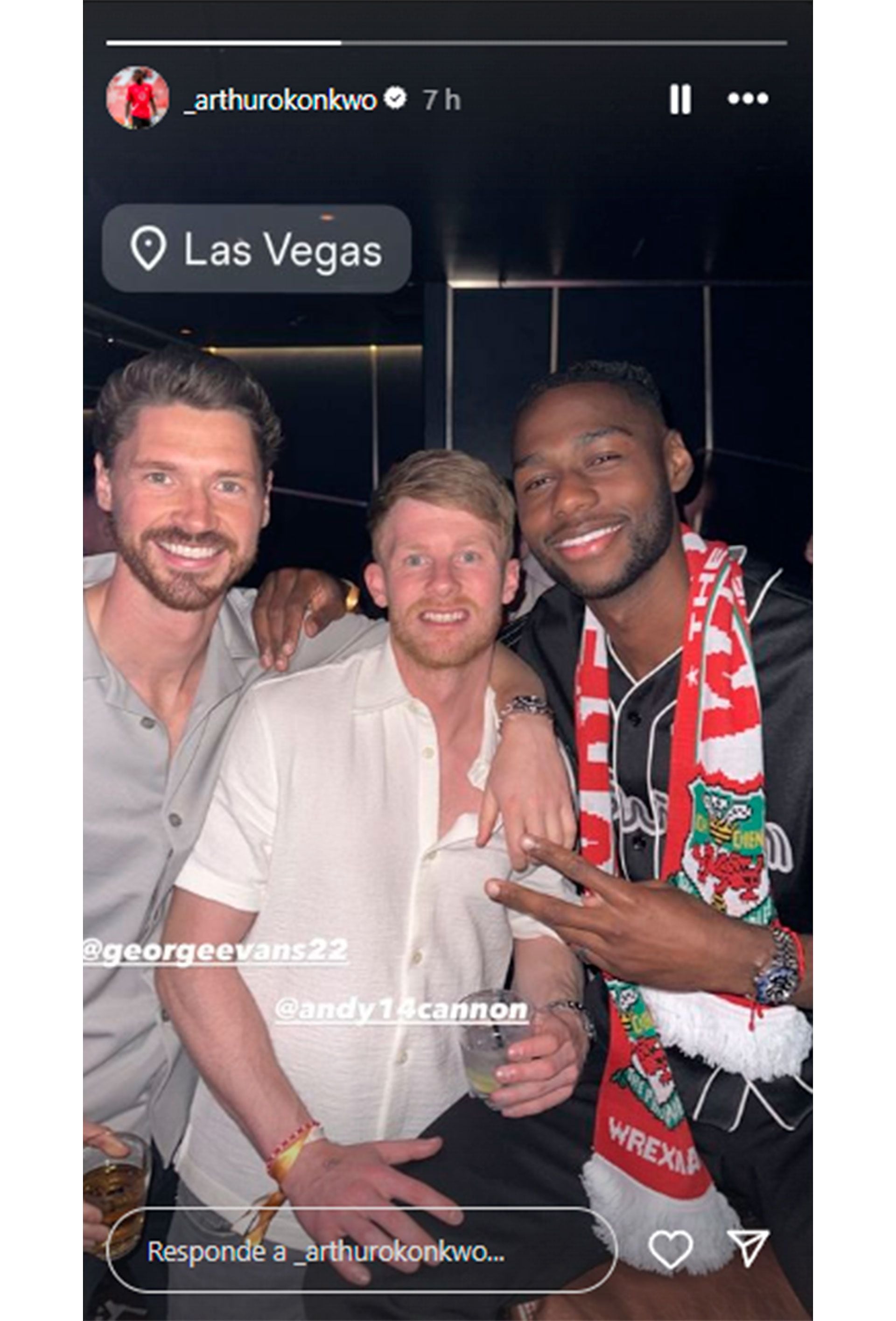 El plantel de Wrexham, de fiesta en Las Vegas