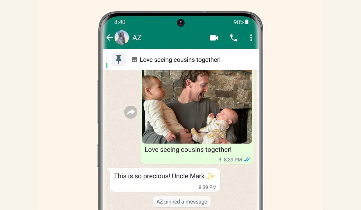La opción de fijar tres mensajes de un chat fue confirmada por el mismo Mark Zuckerberg. (Meta)