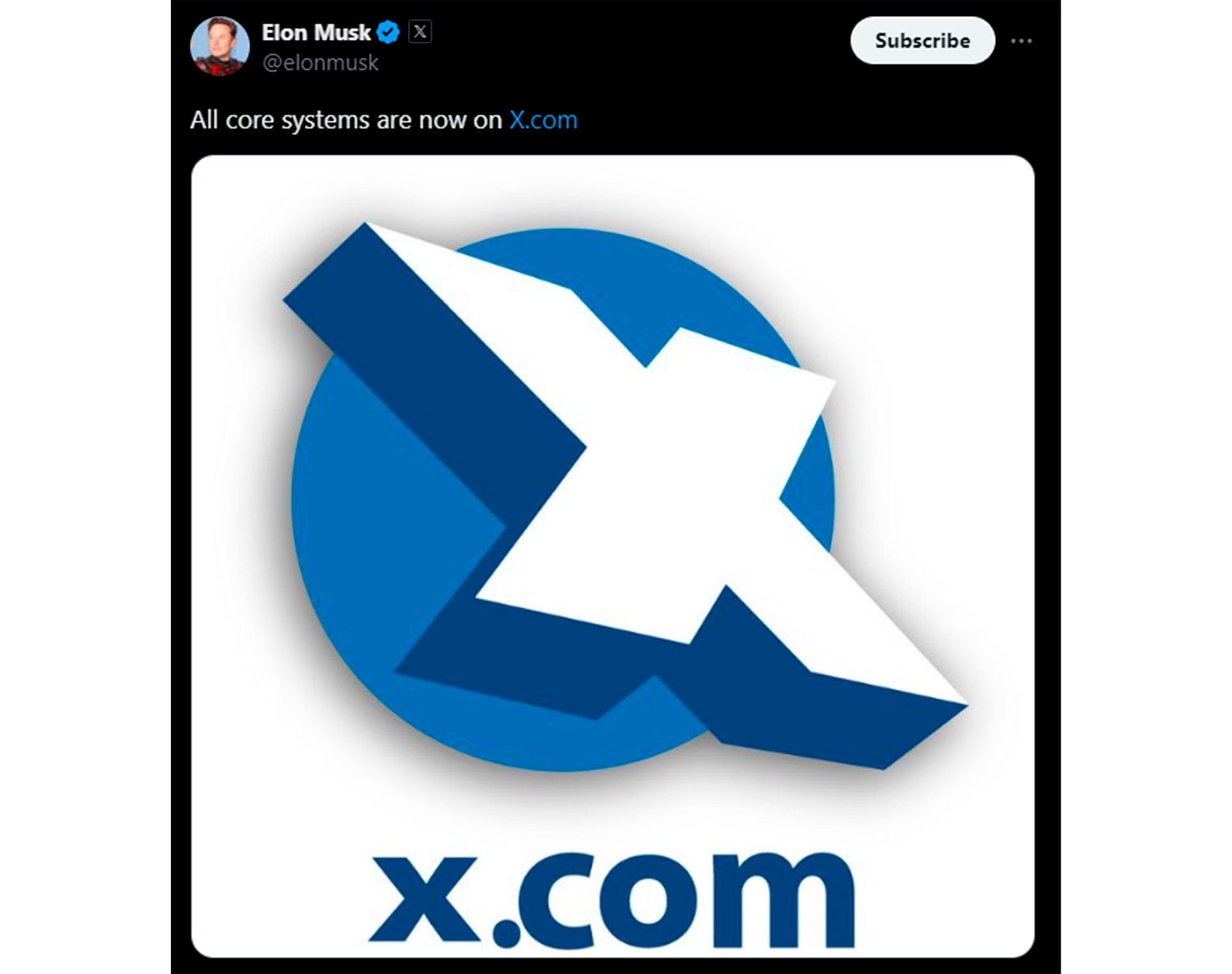 Elon Musk oficializó el dominio X.com