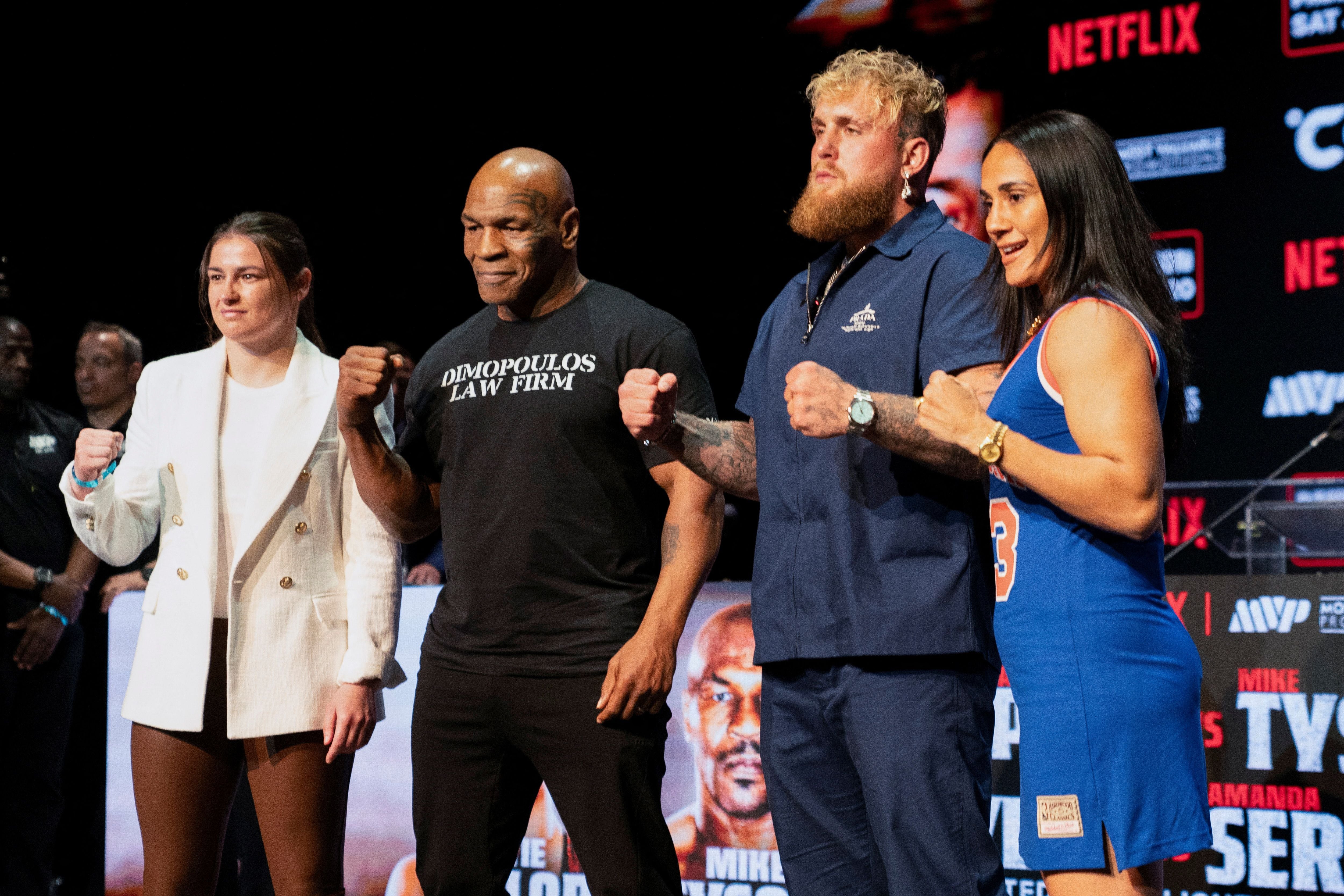 Mike Tyson y Jake Paul compartieron la conferencia de prensa previa (Reuters)