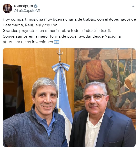 Luis Caputo con Raúl Jalil