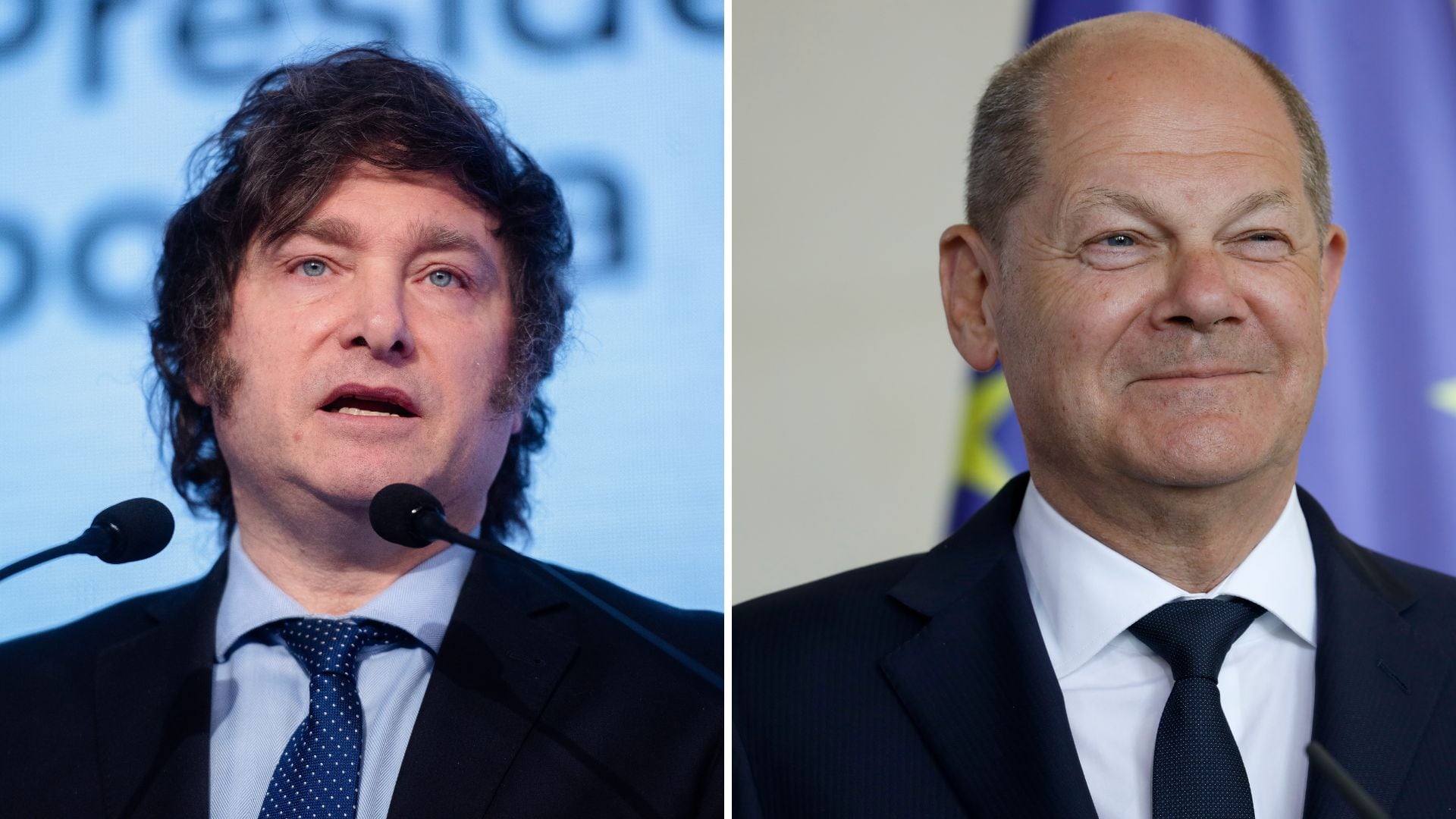 Javier Milei y Olaf Scholz