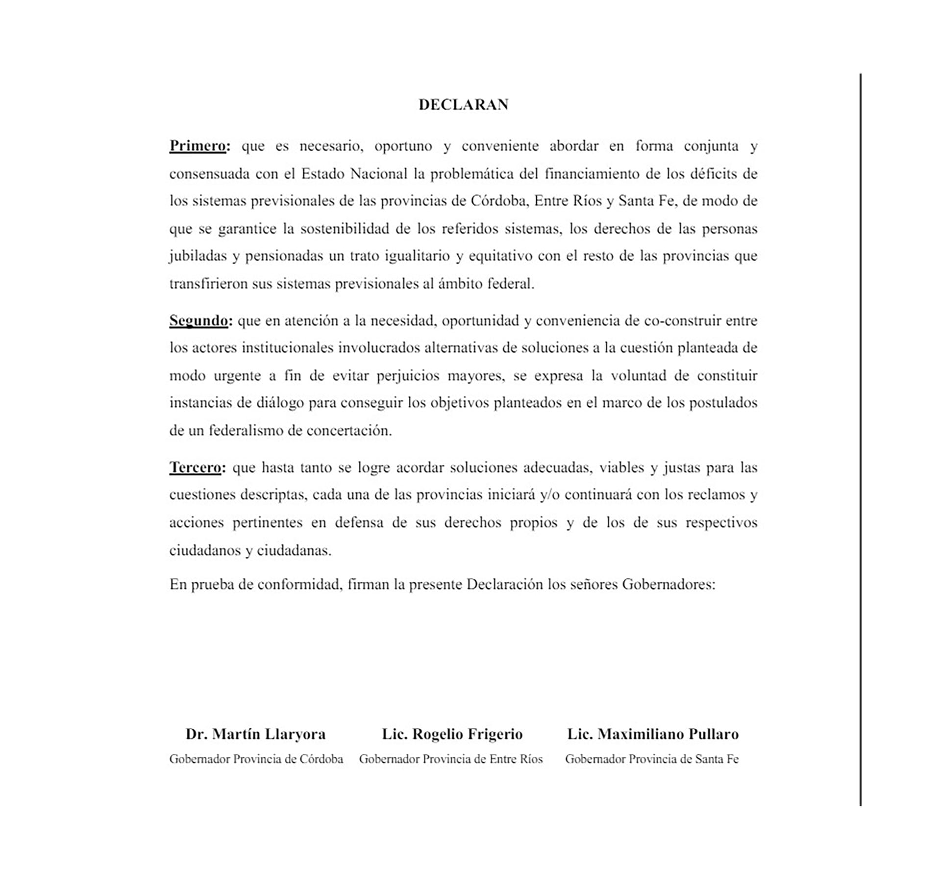 El gobernador de Córdoba criticó al Gobierno