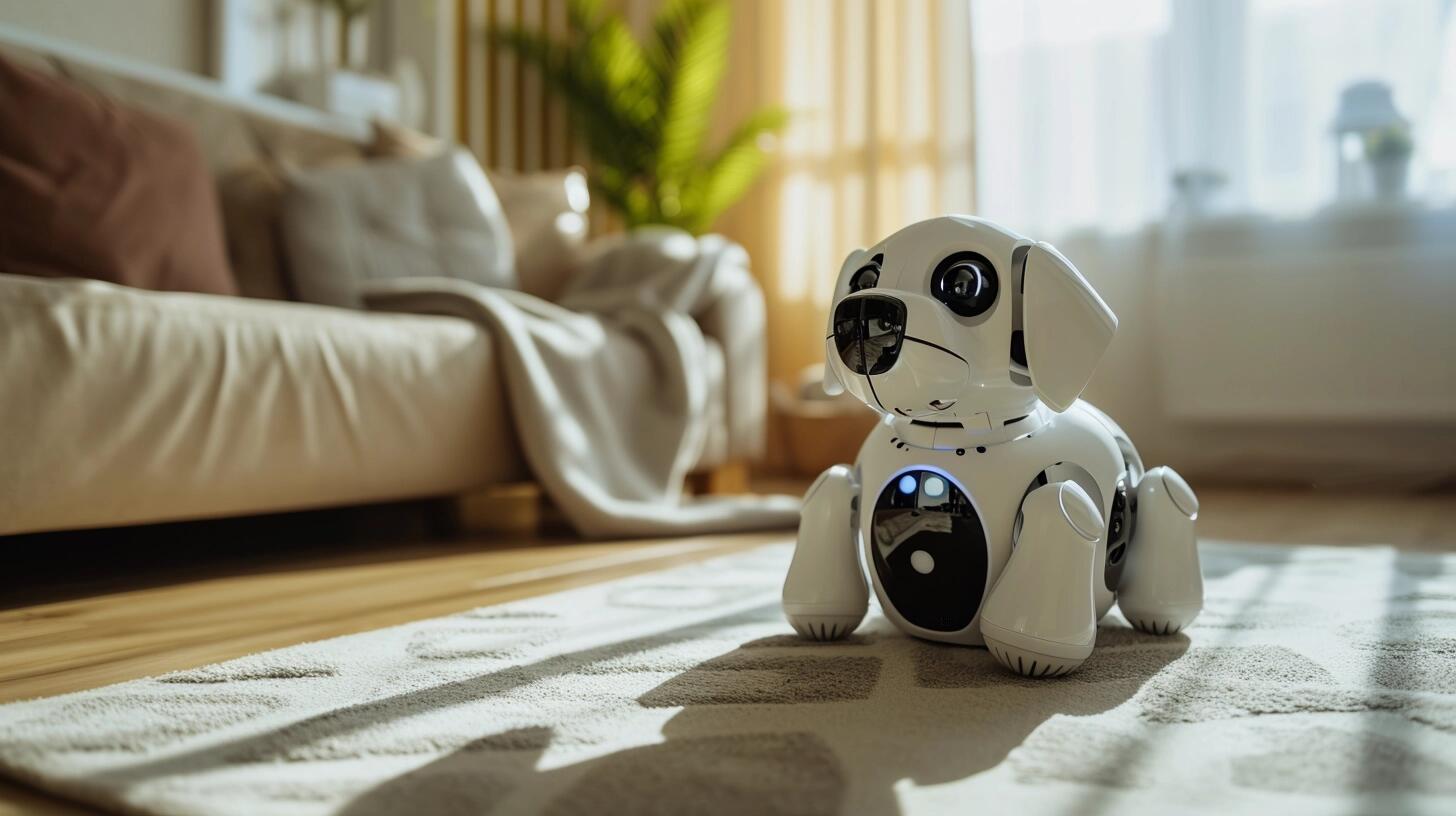 Robot en forma de perro diseñado para actuar como una mascota, utilizando inteligencia artificial para interactuar de manera realista y afectiva. Esta imagen refleja cómo la robótica y la AI están remodelando la idea tradicional de compañía, aportando soluciones innovadoras para aquellos que buscan un amigo no humano. El perro robot simboliza un avance significativo en la integración de la tecnología en la vida diaria y en la evolución de las mascotas del futuro. (Imagen ilustrativa Infobae)