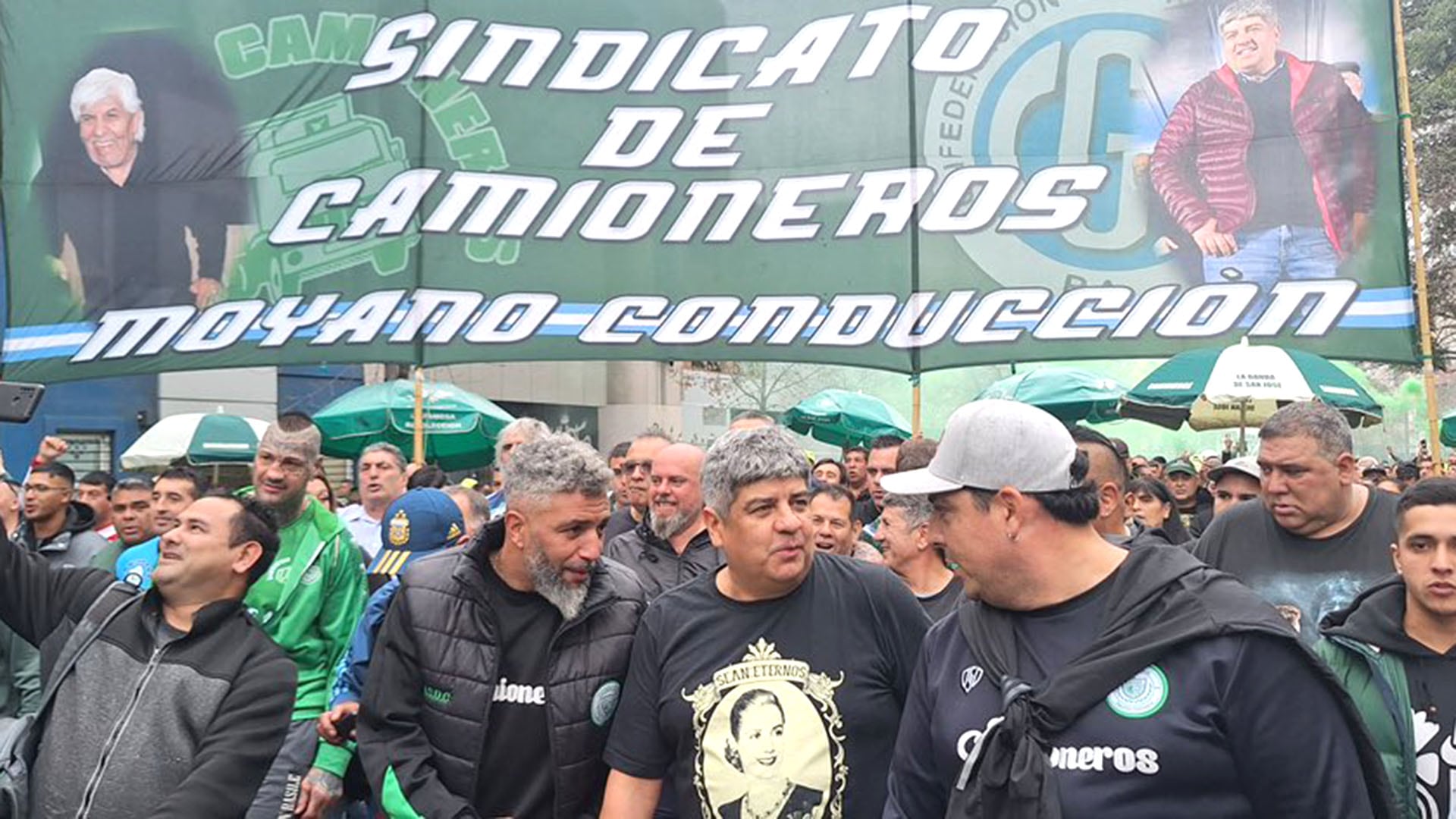 Pablo Moyano en la movilización ante el Congreso portada