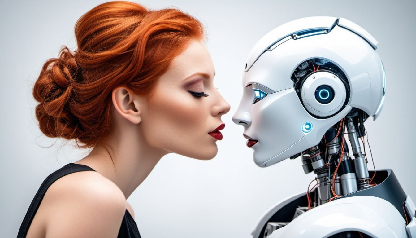 Una mujer besando un robot - (Imagen Ilustrativa Infobae)