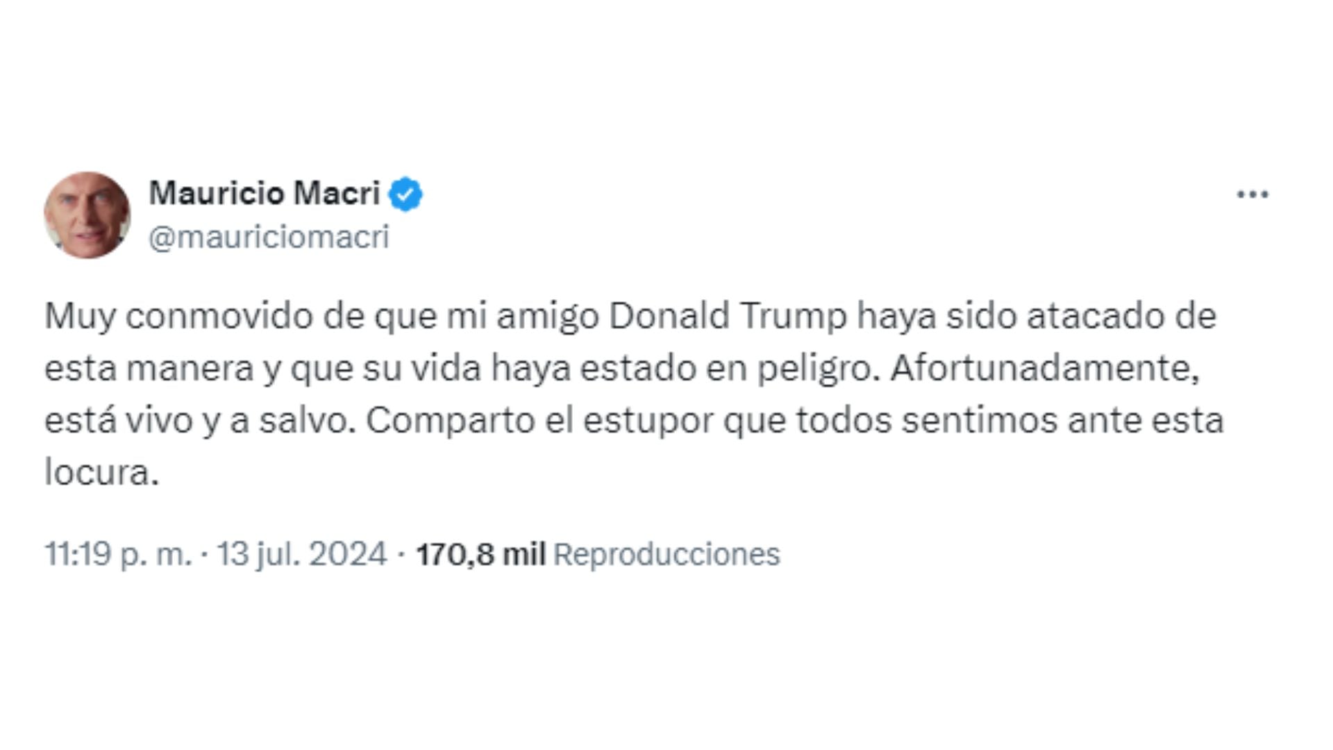 atentado contra Donald Trump reacciones del arco político argentino