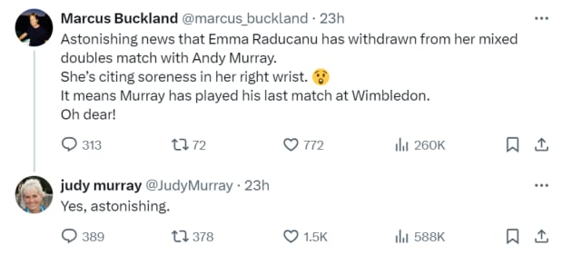 Polémica en Wimbledon entre la madre de Murray y Raducanu