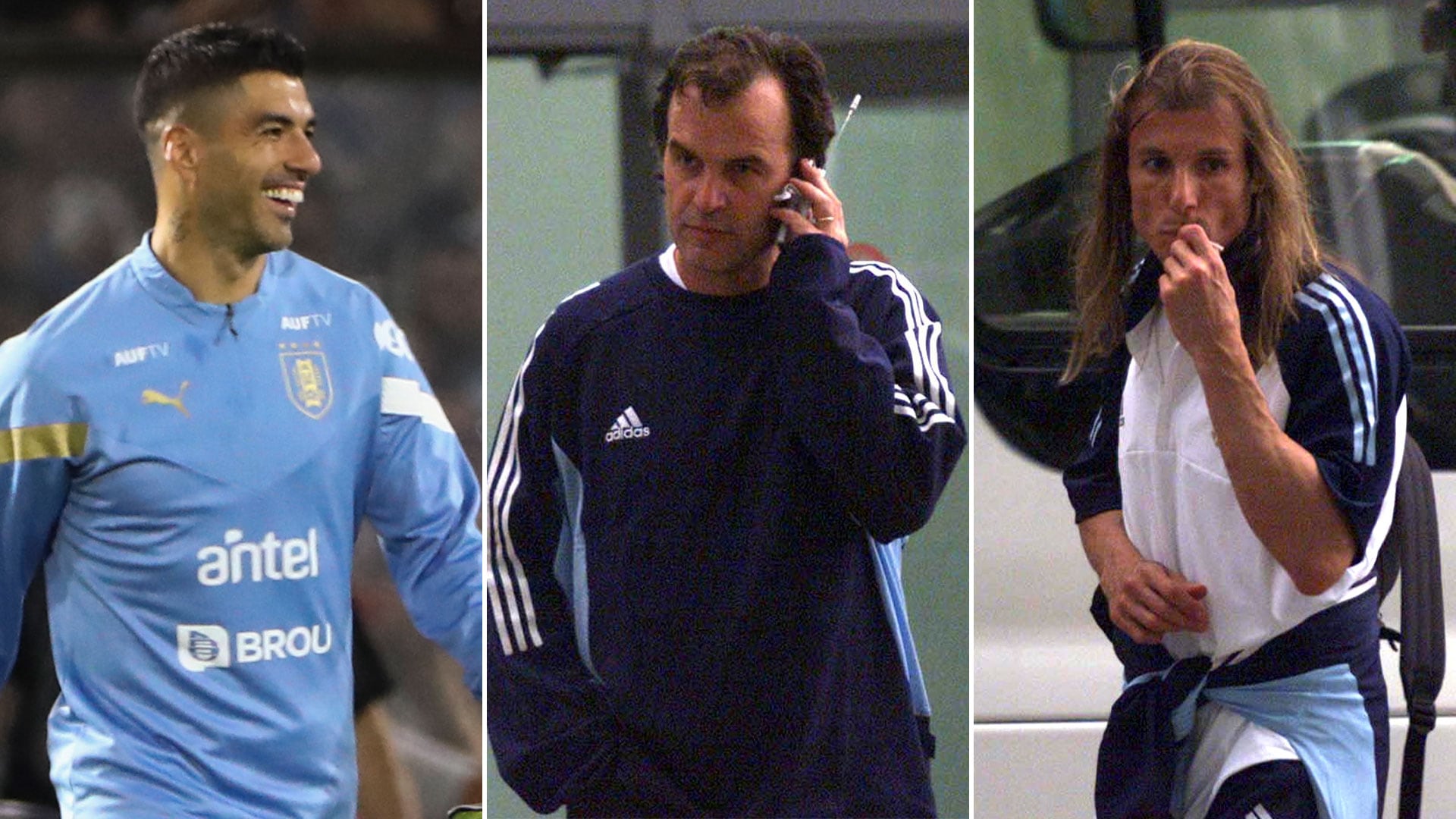 Luis Suárez, Marcelo Bielsa y Claudio Caniggia