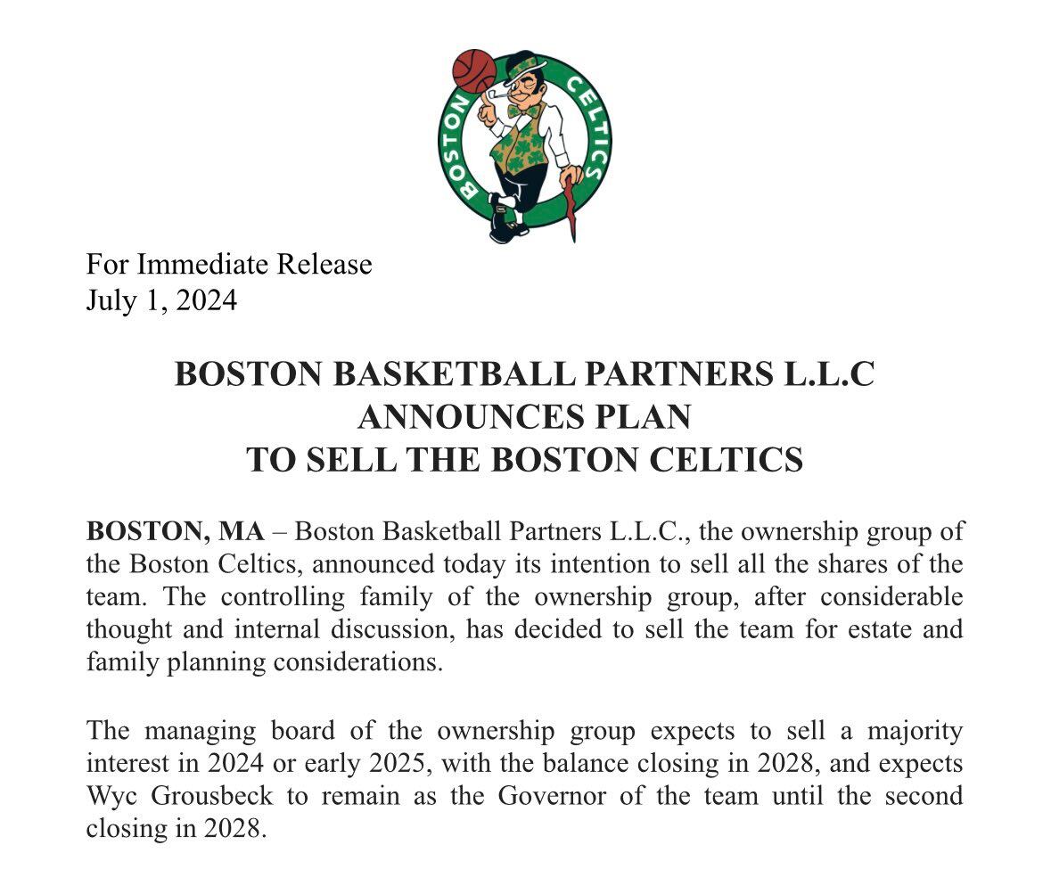 El comunicado de Boston Celtics