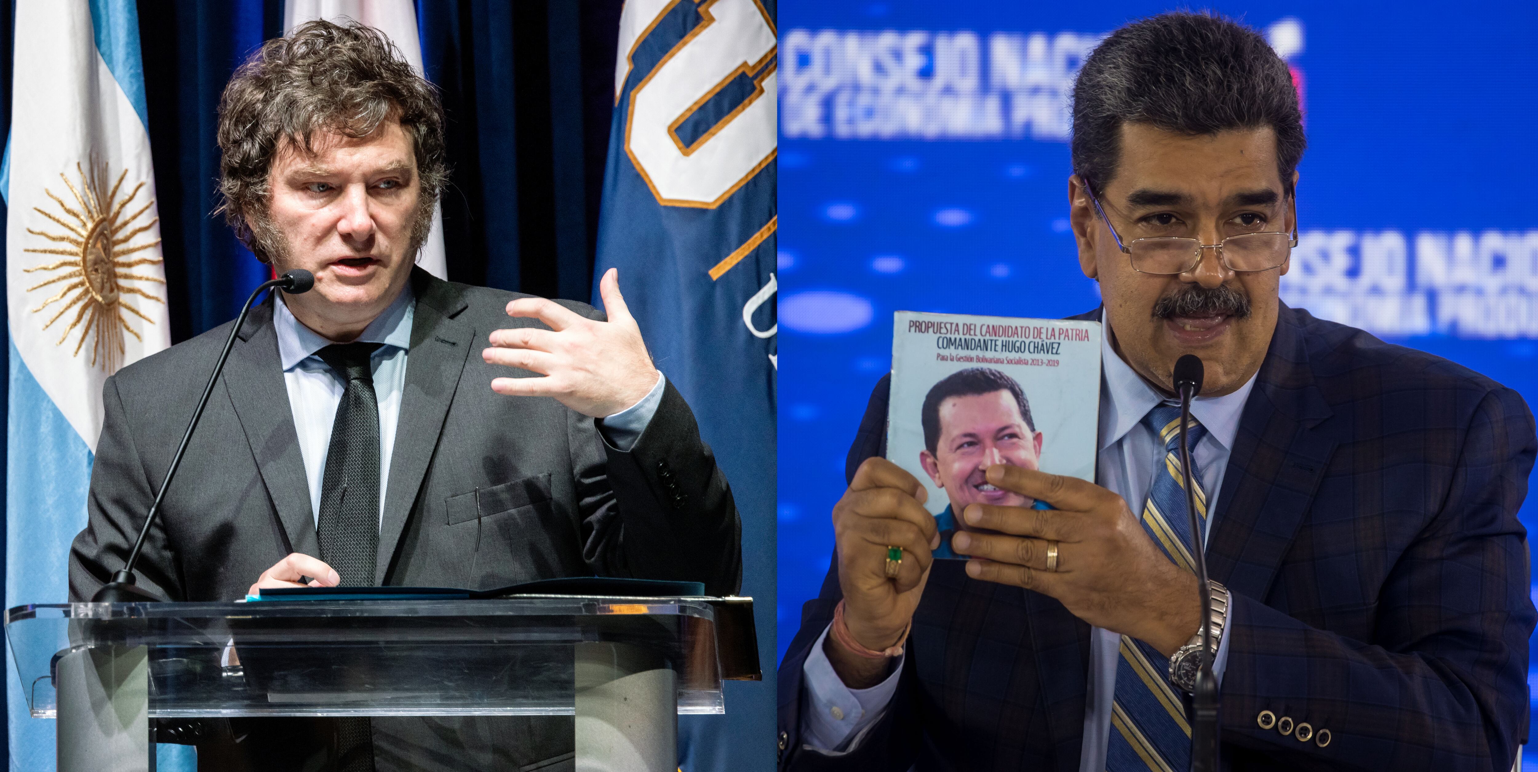 Tras las elecciones en Venezuela, hubo cruces e intercambio de insultos entre Milei y Maduro EFE/ Cristóbal Herrera-Ulashkevich / Miguel Gutiérrez 