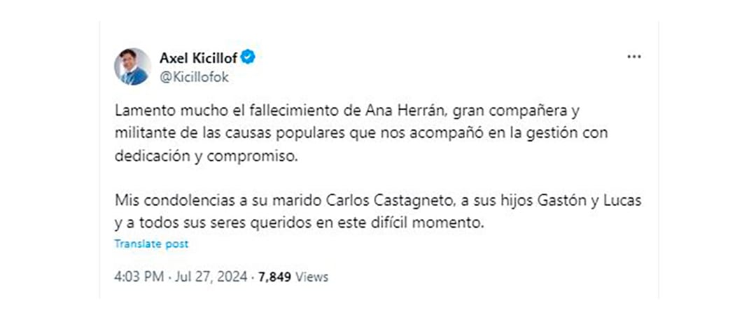 Falleció Ana Herrán Castagneto