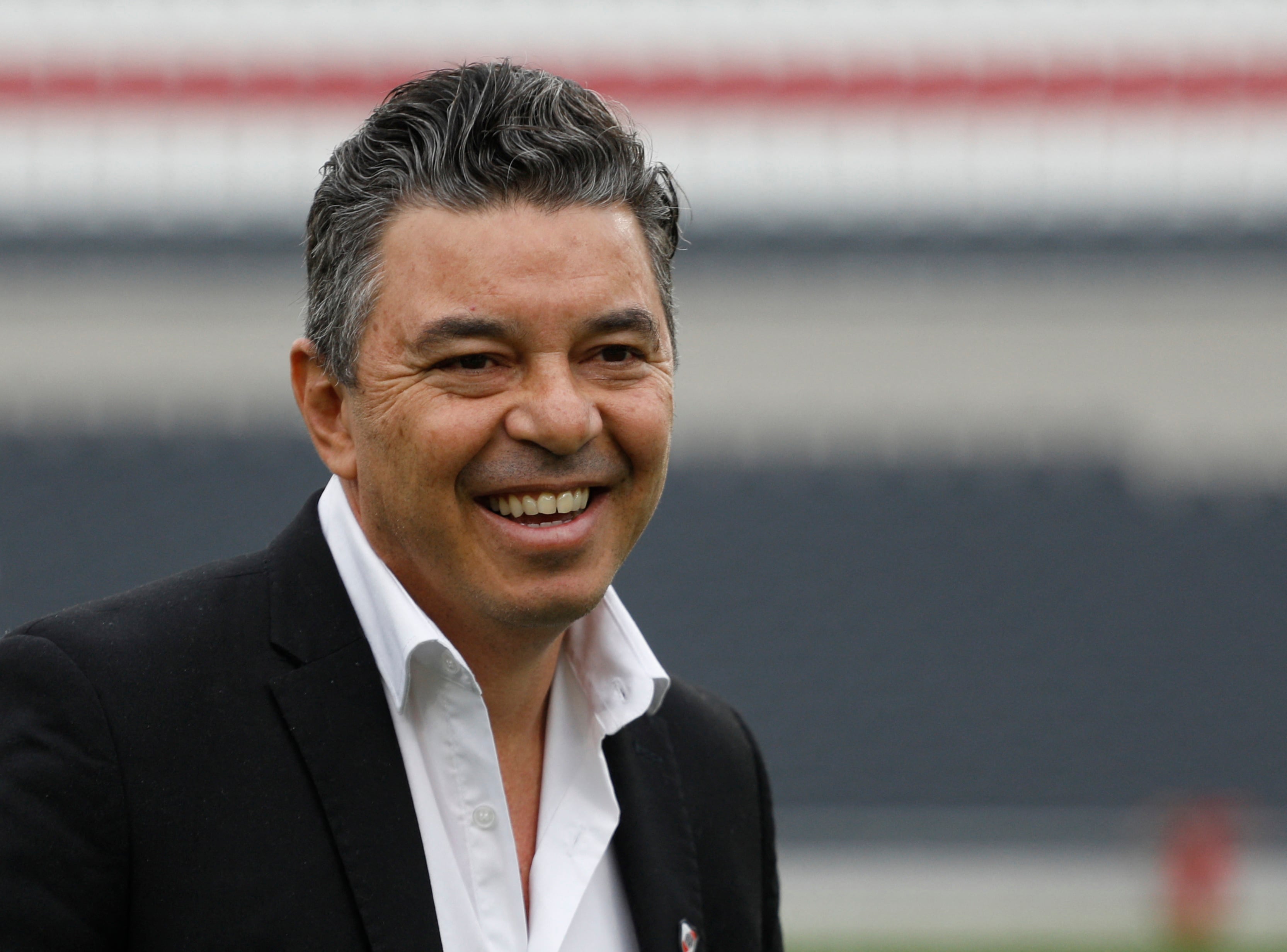 Marcelo Gallardo en el Estadio Monumental el día de su presentación como DT de River Plate (REUTERS/Cristina Sille)