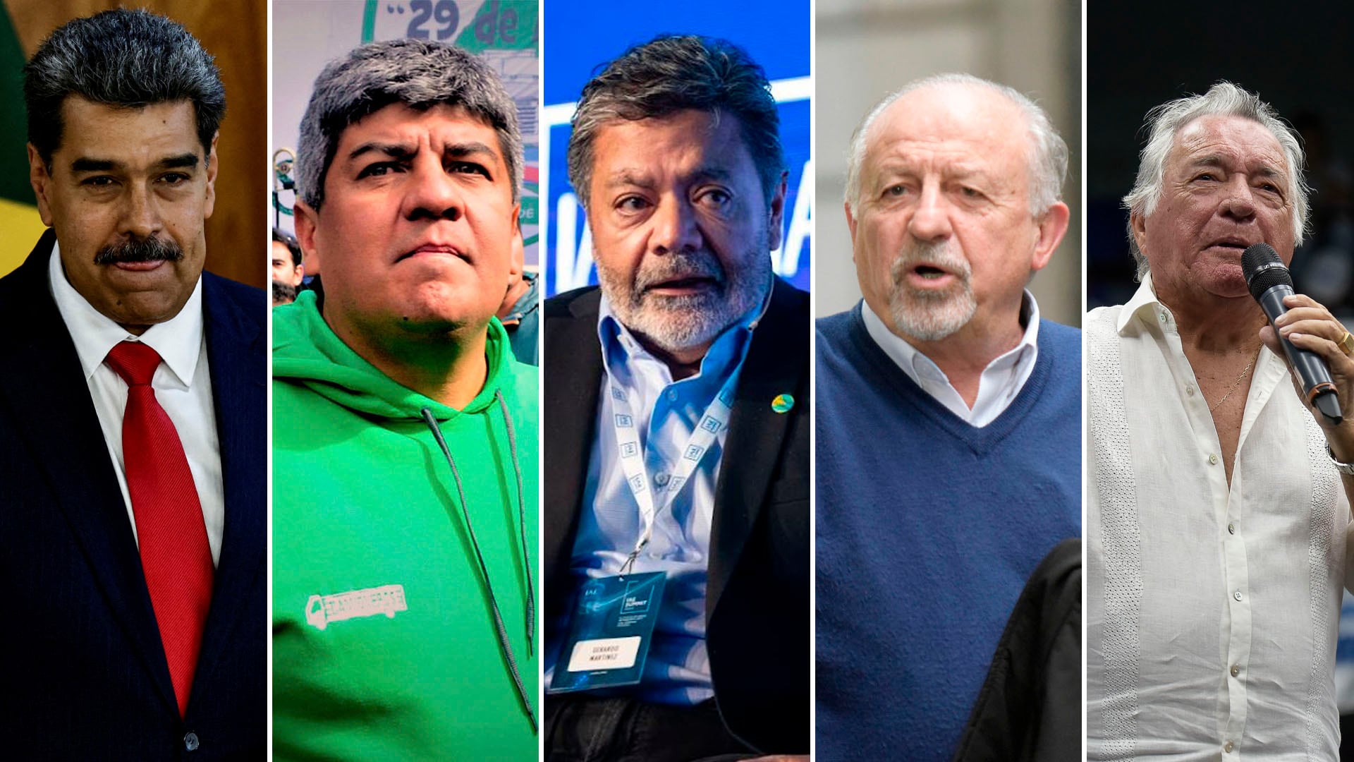 Nicolás Maduro, Pablo Moyano, Gerardo Martínez, Hugo Yasky y Luis Barrionuevo