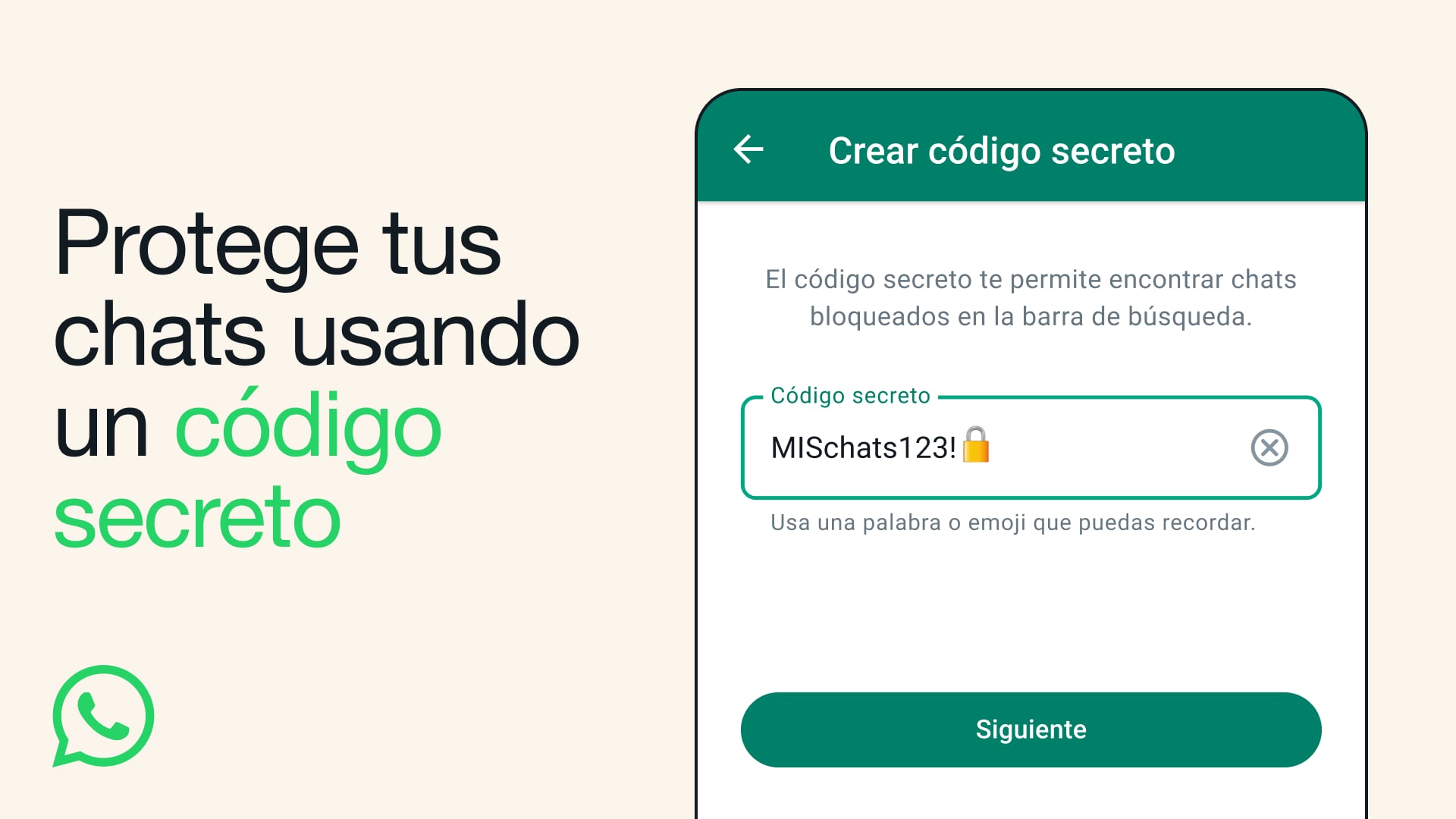 El código secreto solo funciona si hay chat bloqueados. (WhatsApp)