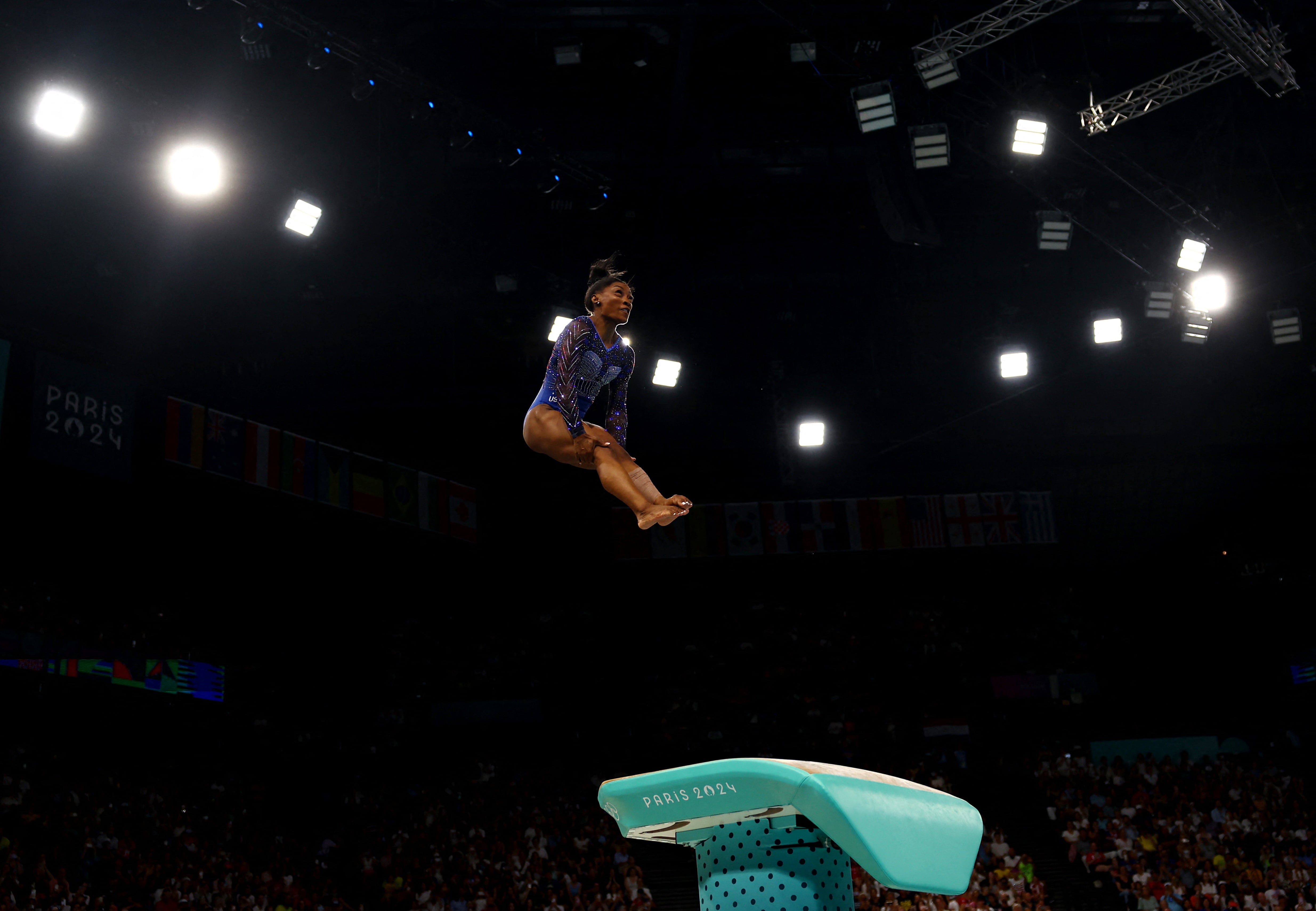 Biles registró 15.766 en potro (Foto: Reuters/Hannah Mckay)