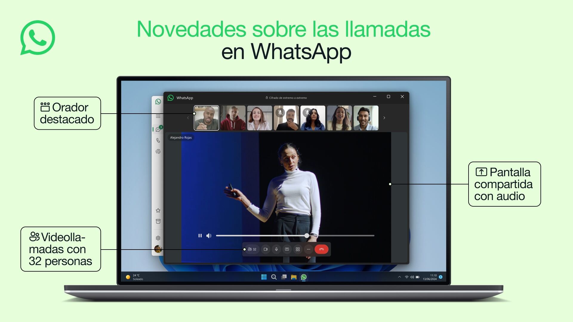 WhatsApp permite realizar videollamadas de hasta 32 participantes. (WhatsApp)