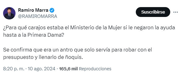 Repercusiones de políticos argentinos a la entrevista de Fabiola Yañez Ramiro Marra