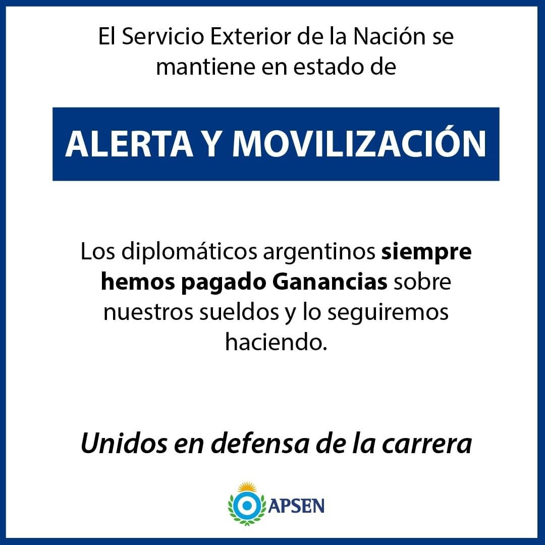 Huelga de diplomáticos para no pagar el impuesto a las ganancias sobre el plus por trabajo fuera del país