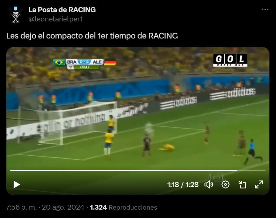 Los memes y reacciones de la goleada de Racing a Huachipato