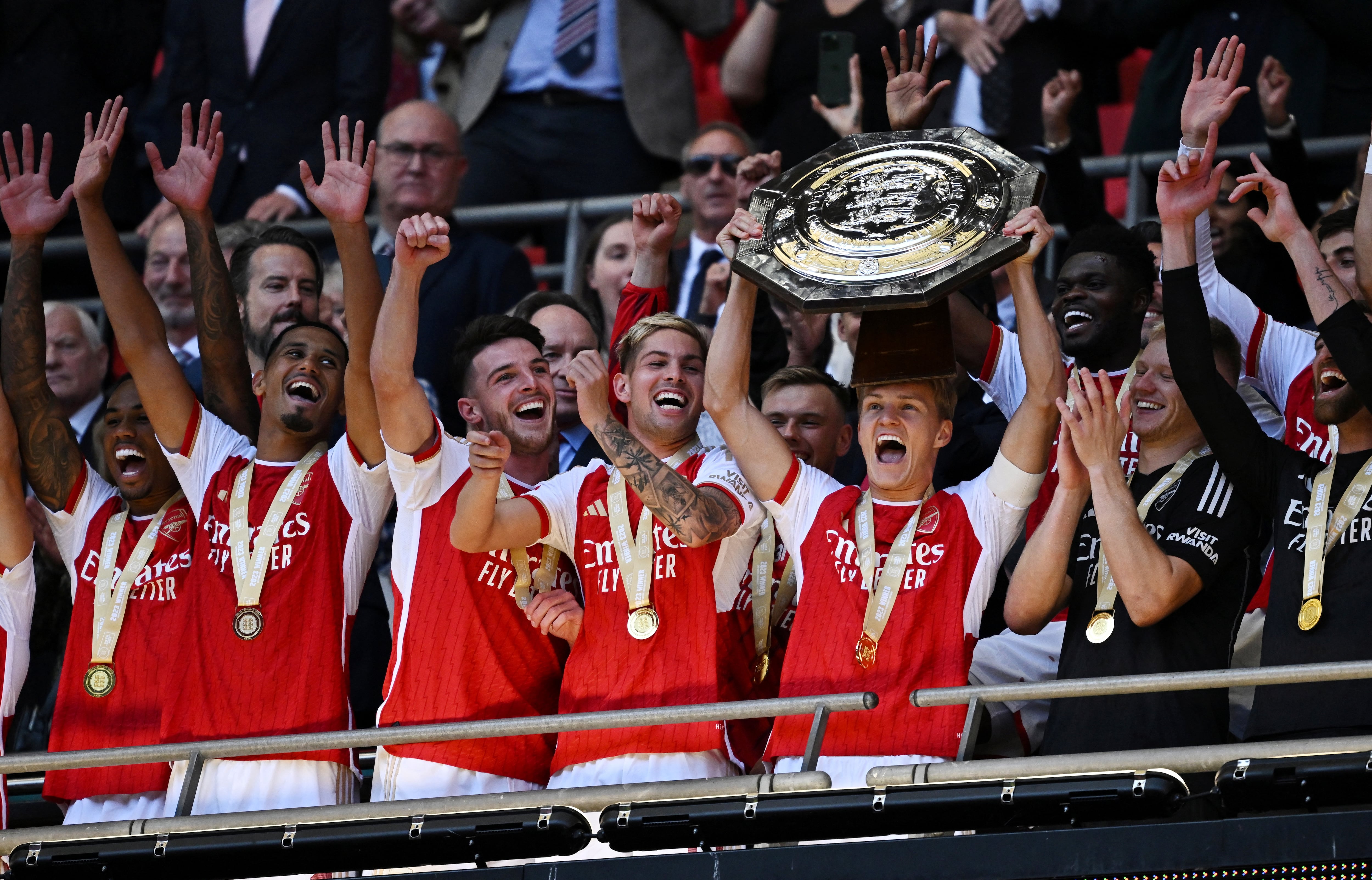 Arsenal le ganó la Community Shield 2023 al Manchester City (REUTERS/Dylan Martinez)