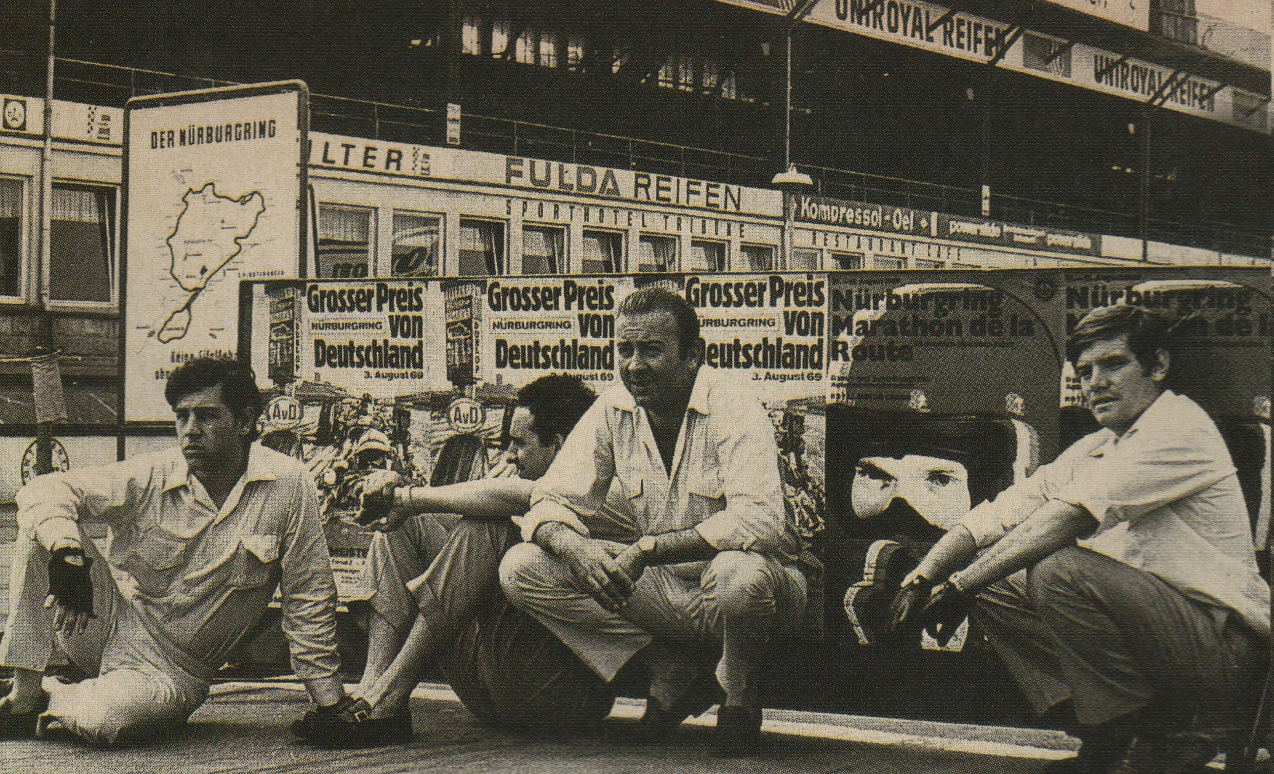 De izquierda a derecha: Néstor Jesús García Veiga, Jorge Cupeiro, "Larry" y Luis Rubén Di Palma (Archivo CORSA)