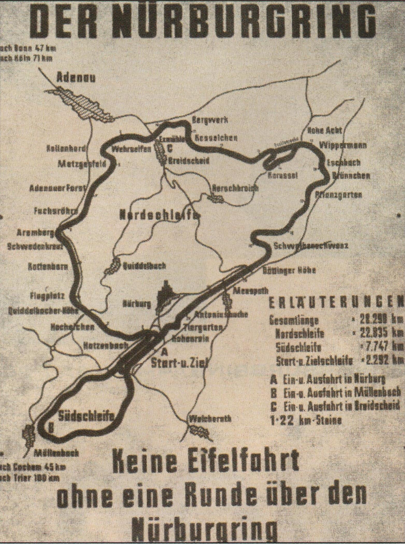 El afiche de la "Maratón de la Ruta", más conocida como las 84 Horas de Nürburgring (Archivo CORSA)