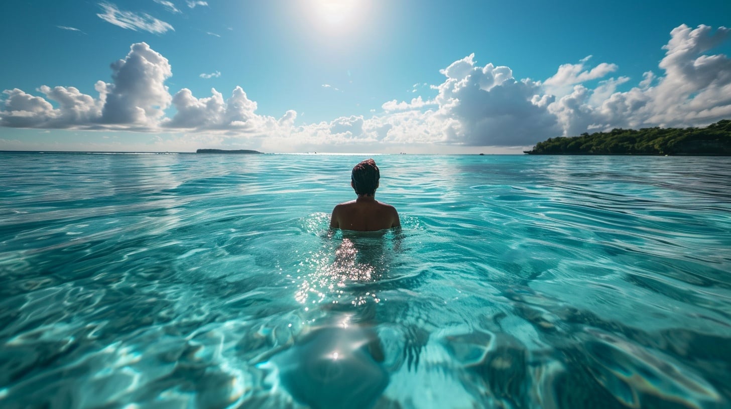 una persona nada en el mar bajo el rayo del sol (Imagen Ilustrativa Infobae)