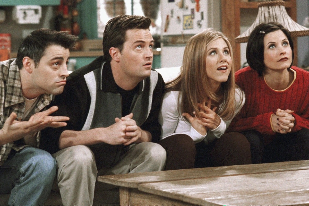 Matt LeBlanc, Matthew Perry, Jennifer Aniston y Courtney Cox en Friends