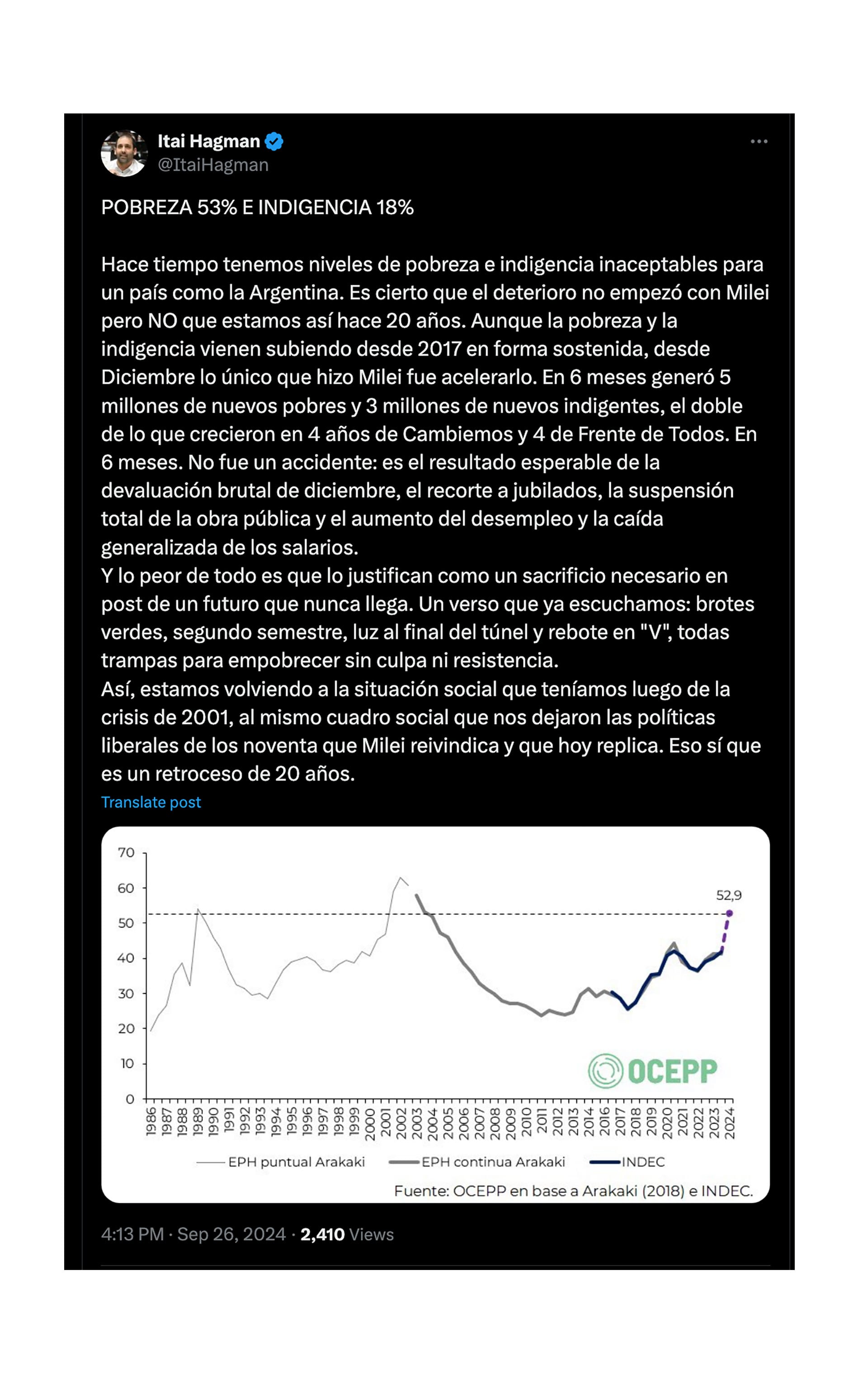 Repercusiones en el arco político tras el dato de pobreza que dio a conocer el INDEC