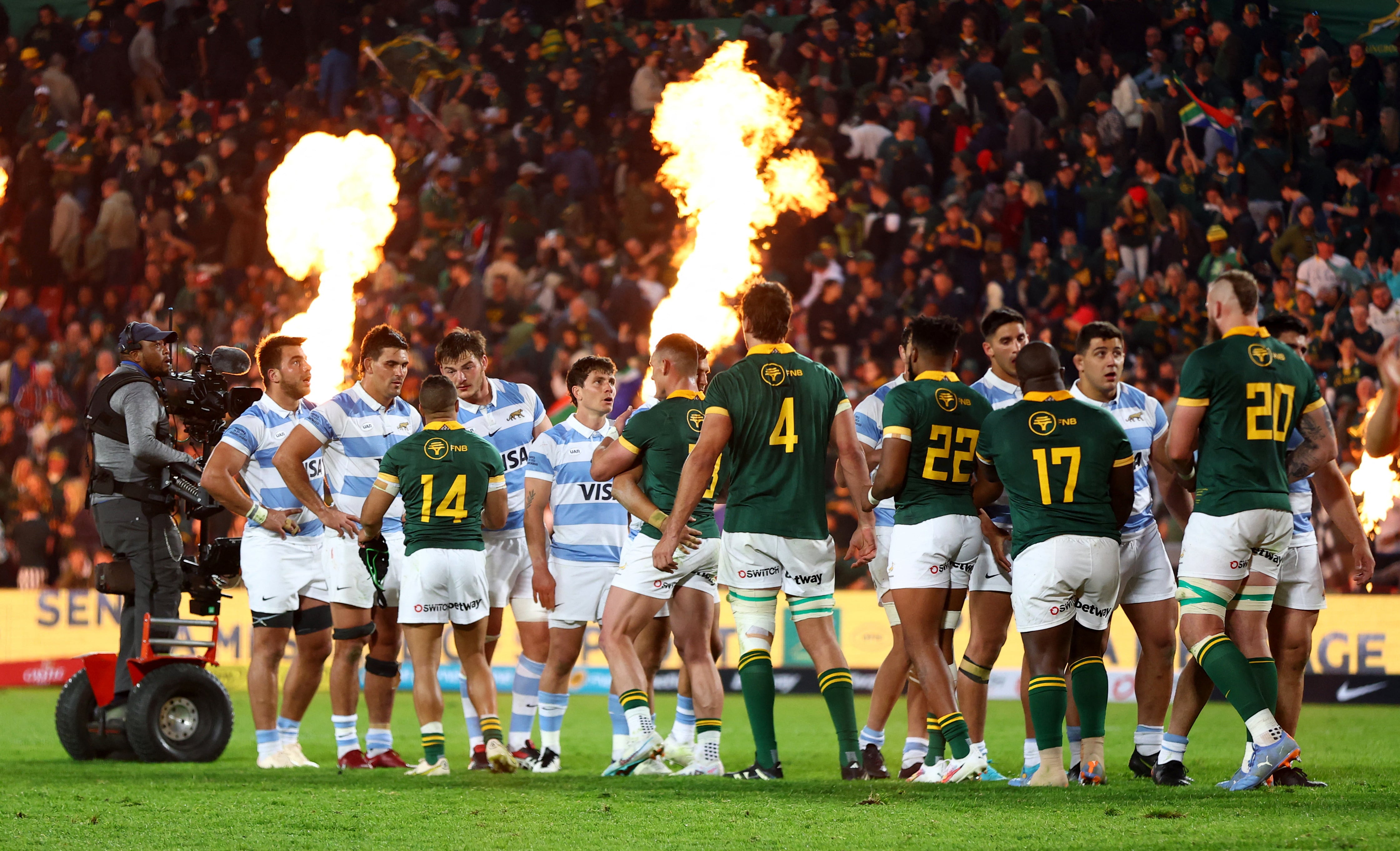 Argentina y Sudáfrica definen el Rugby Championship. REUTERS/Siphiwe Sibeko