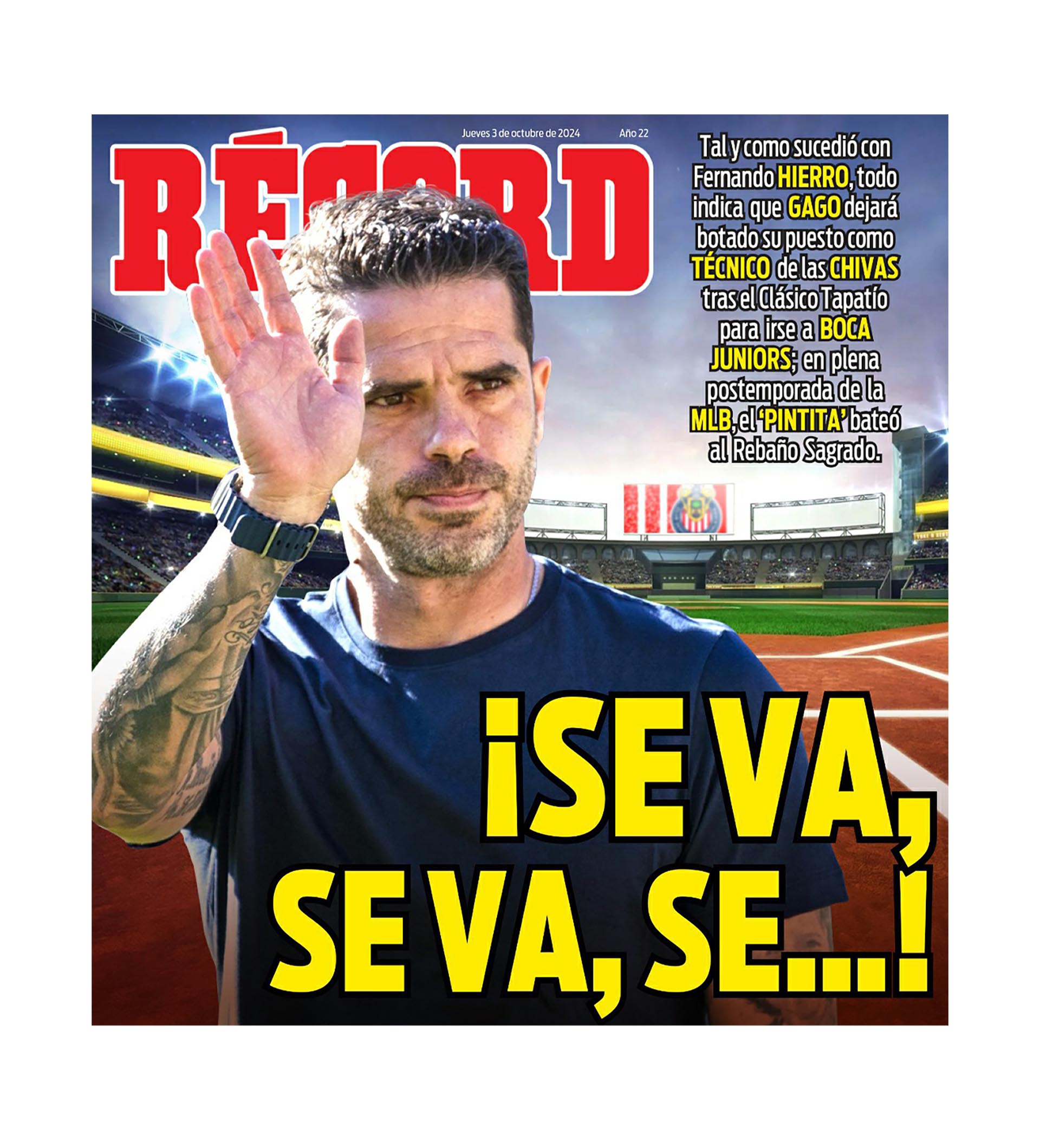 Tapa Diario Récord México gago