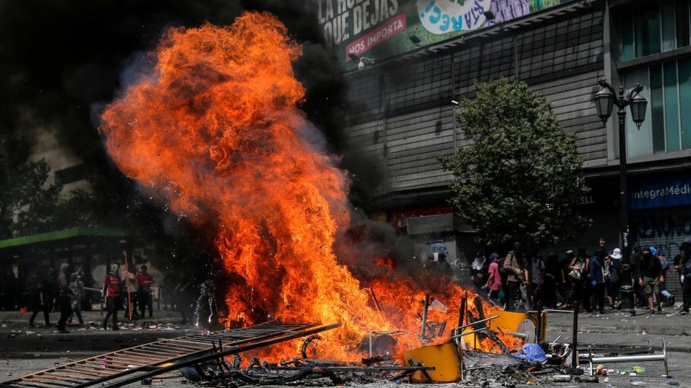 Chile vivió un estallido social con protestas en las calles de Santiago y otras ciudades 