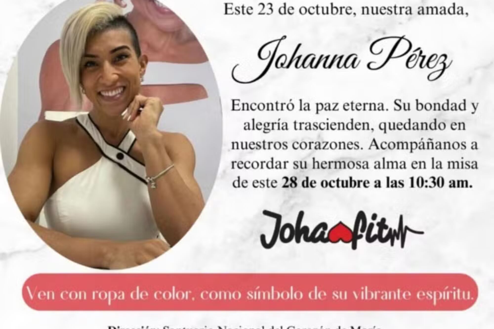 El comunicado que publicó la familia tras la muerte de Johanna Pérez