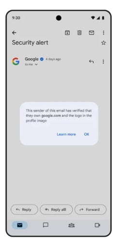 Así se evidencia la verificación de un correo en el celular. (Foto: Google)