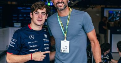 Franco Colapinto recibió la visita de dos leyendas del deporte argentino en el Gran Premio de Estados Unidos