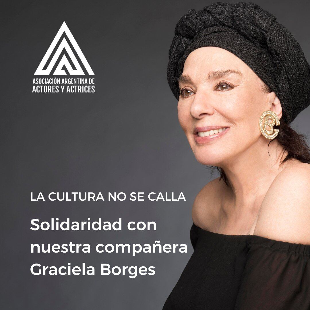 La portada del comunicado de la Asociación Argentina de Actores respecto de Graciela Borges