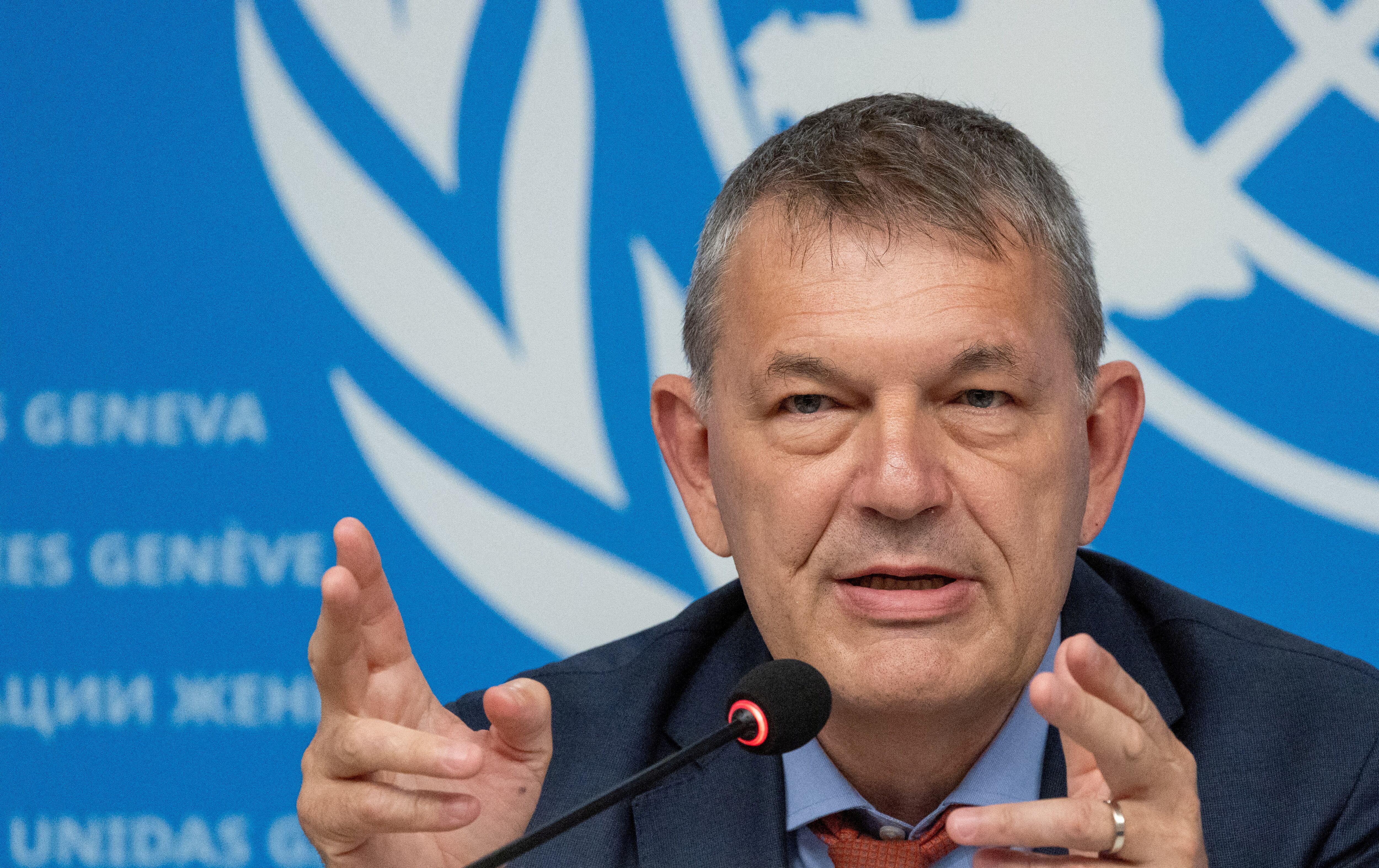 FILE PHOTO: UNRWA Commissioner-General Philippe Lazzarini attends a briefing on the humanitarian situation in the Occupied Palestinian Territory at the United Nations in Geneva, Switzerland, June 25, 2024. REUTERS/Denis Balibouse/File Photo