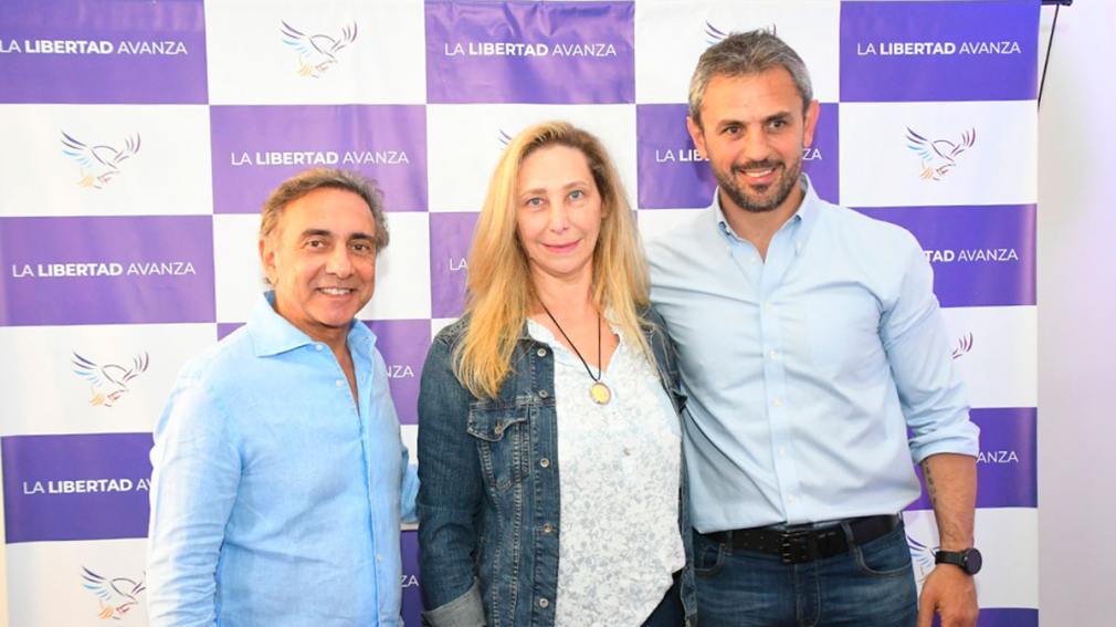 Tomás Figueroa, Karina Milei y Martín Menem en Santiago del Estero