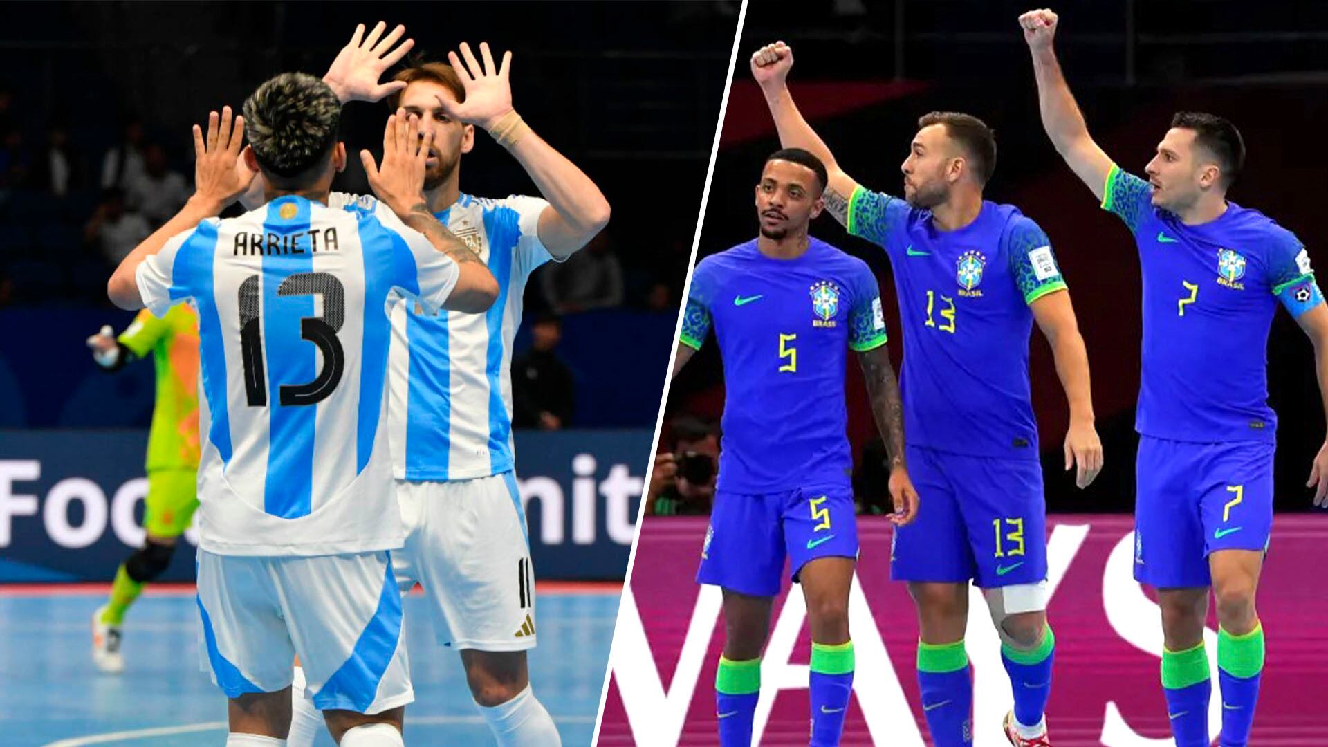 argentina vs brasil futsal portada