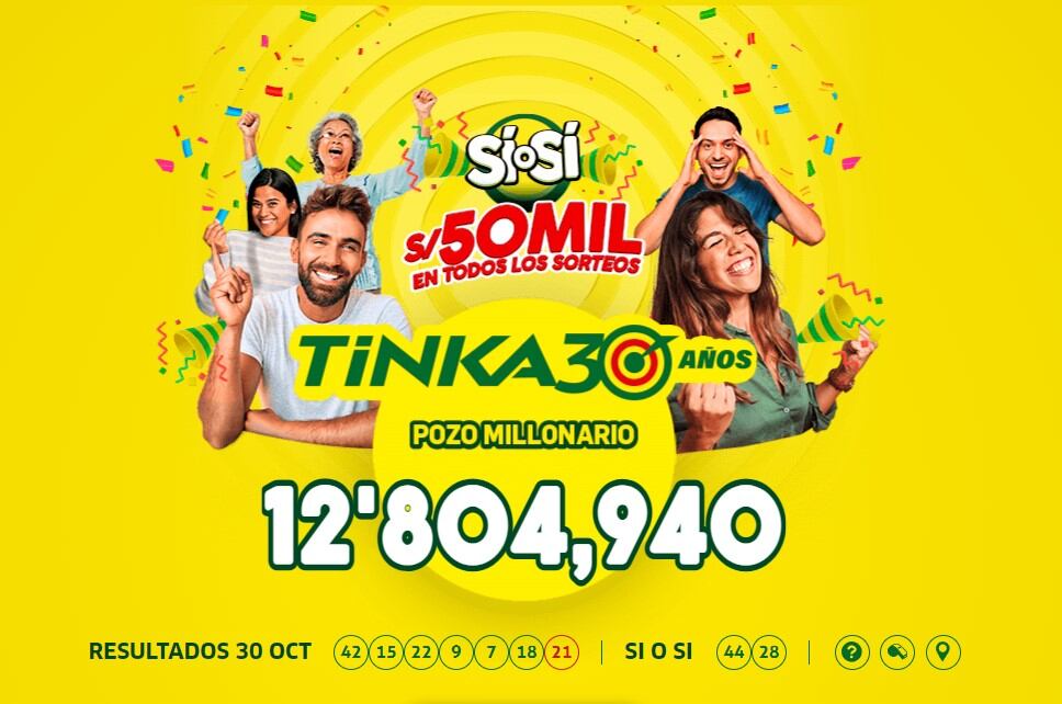 La Tinka: video de la jugada ganadora y resultados del sorteo del miércoles 30 de octubre de 2024. (Captura: La tinka)