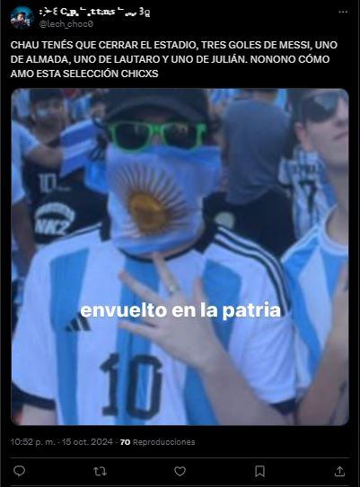 Mejores memes de Argentina vs. Bolivia (Captura: X)