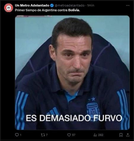 Mejores memes de Argentina vs. Bolivia (Captura: X)