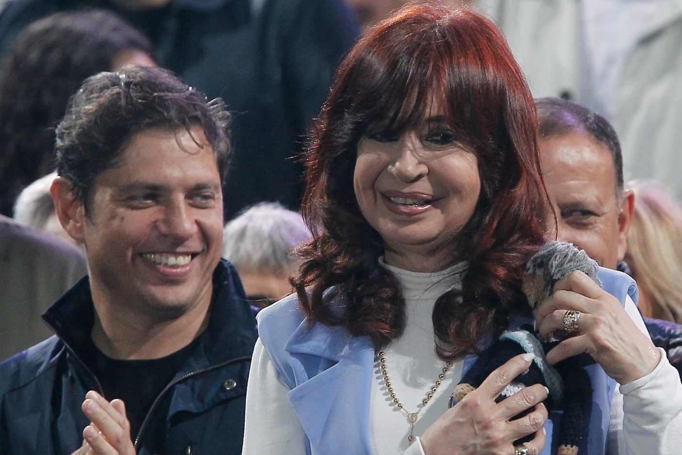 Cristina Kirchner y Axel Kicillof en el acto del 25 de mayo