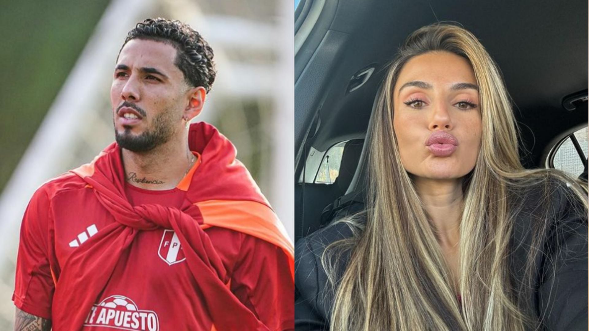 Sergio Peña y los románticos mensajes de su novia Adriana Pozueco tras triunfo de Perú ante Uruguay. Instagram.