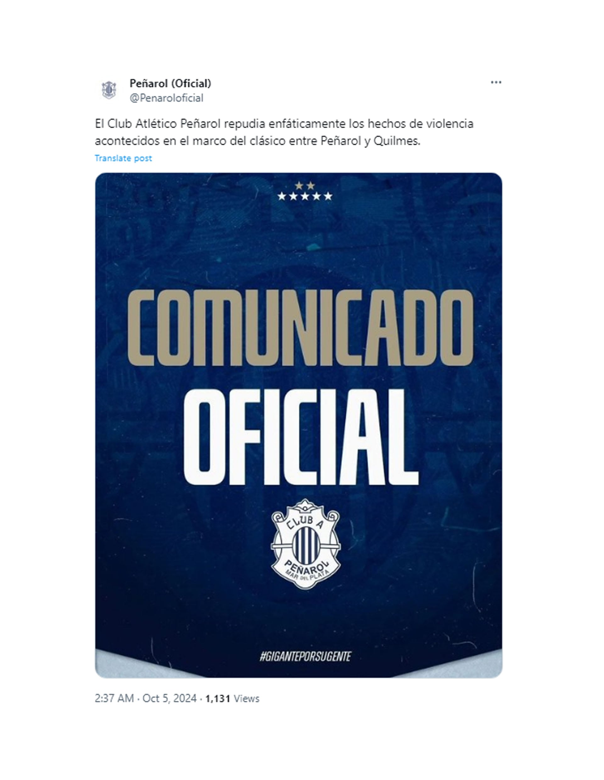 comunicado peñarol