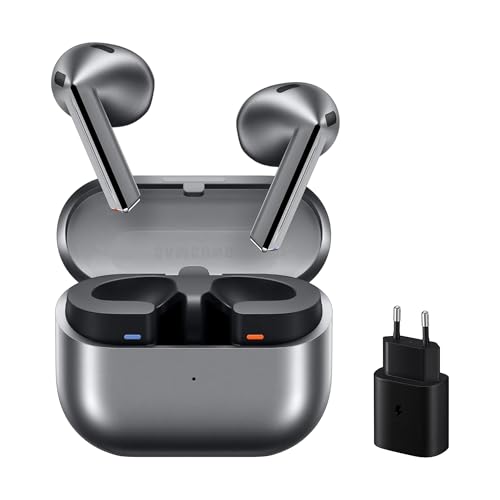 Samsung Galaxy Buds3 + Cargador - Auriculares Inalámbricos, Cancelación de Ruido, Bluetooth, Audio 360, Gris (Versión Española)