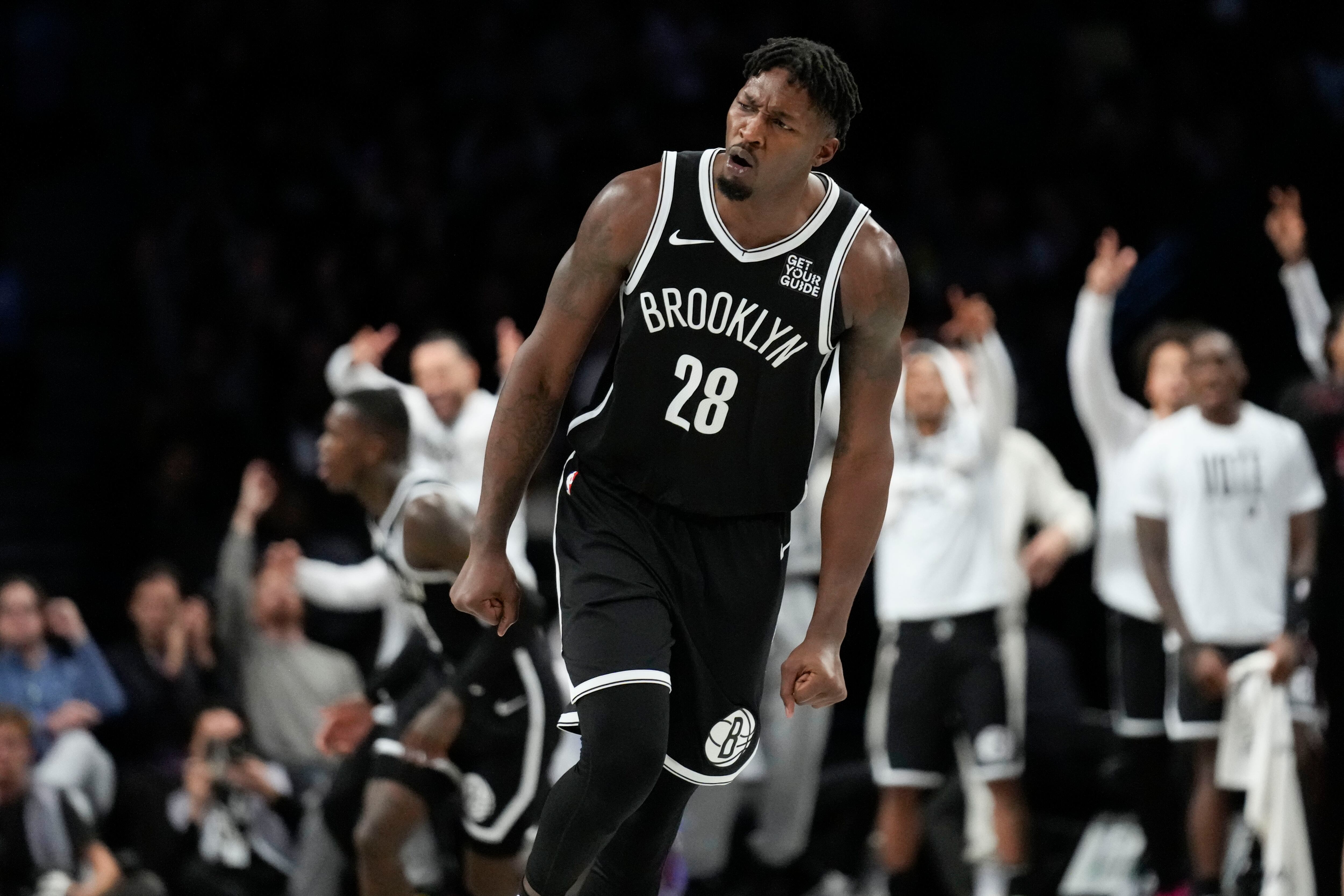 Dorian Finney-Smith, de Brooklyen Nets, equipo que este domingo jugará un clásico con New York Knicks.