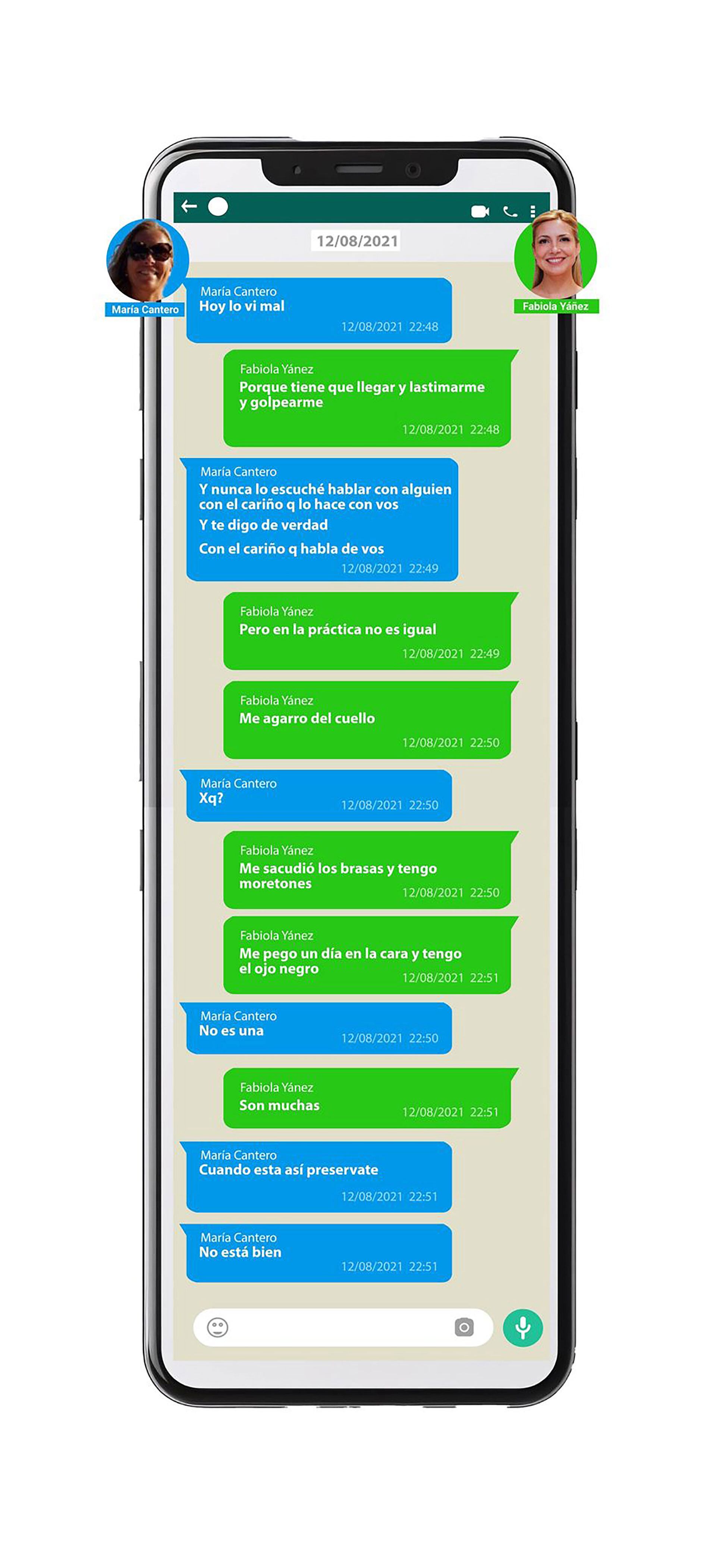Uno de los chats que fueron encontrados en el celular de María Cantero, la ex secretaria de Alberto Fernández